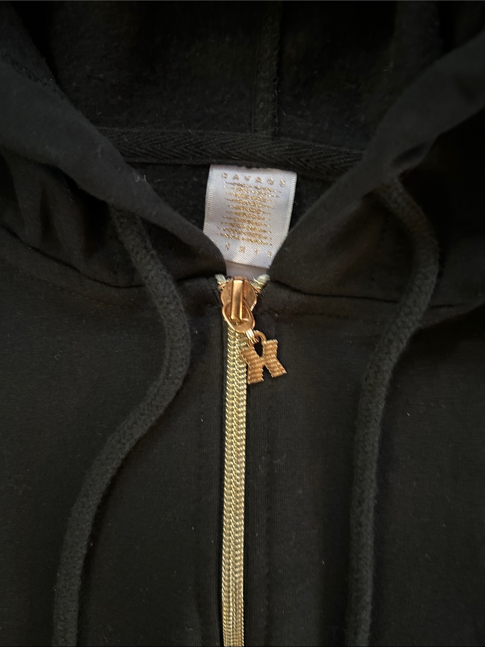 Savage X Fenty Forever Zip-Up Hooded Onesie with Neon Green Graphics - Picture 4 of 9